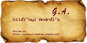 Gilányi András névjegykártya